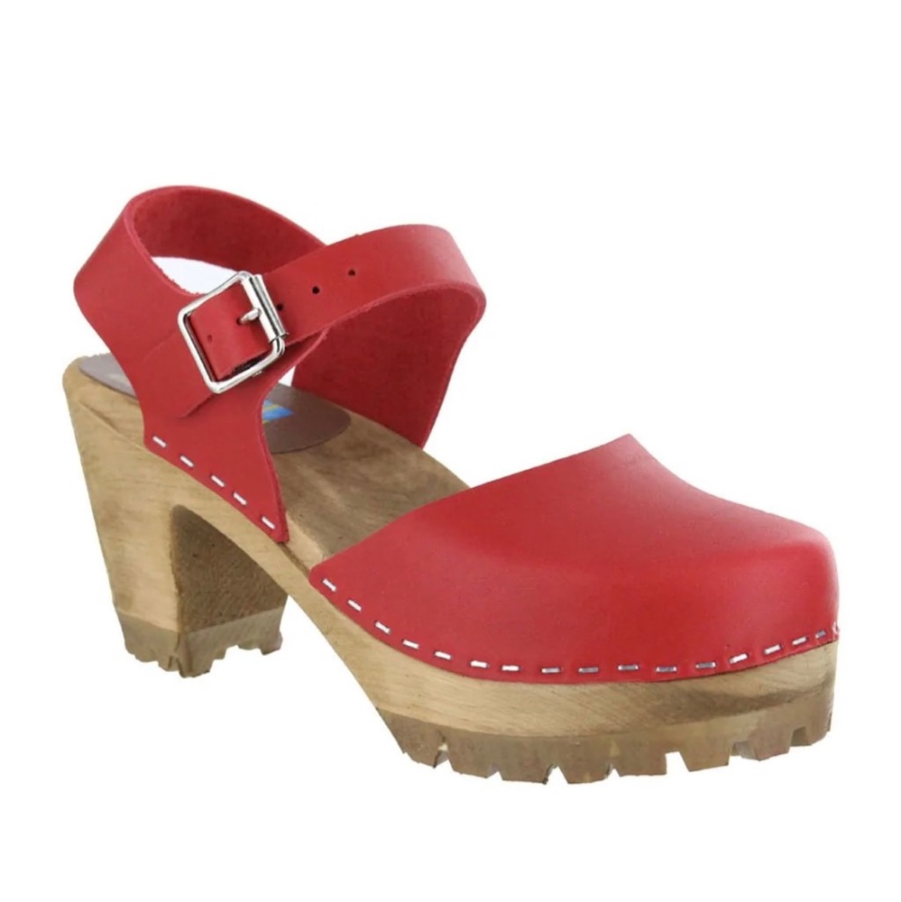 Mia Shoes Abba Clogs Red Size 36